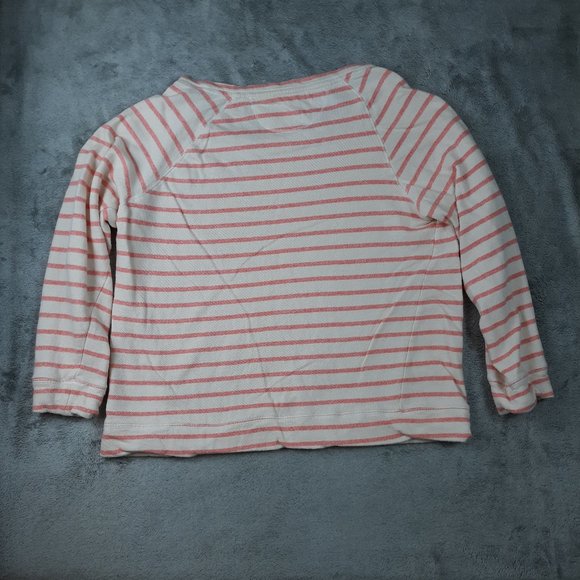 4/$25 Calvin Klein Pink White Striped Sweatshirt - Picture 5 of 6